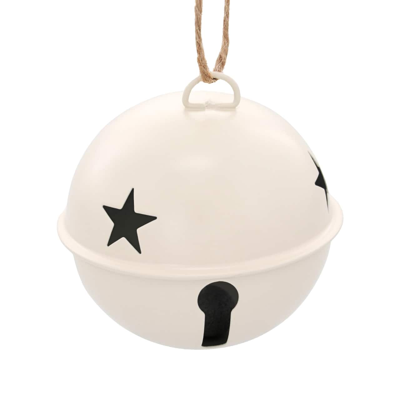 6 Pack 85mm Jingle Bell Ivory Ball Ornaments
